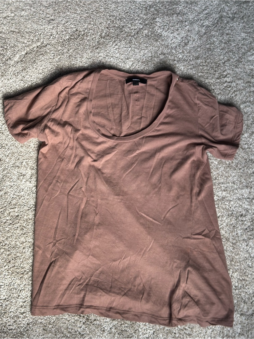 Diesel Women's Scoop Neck Tee — Mauve Brown / Mocha Latte